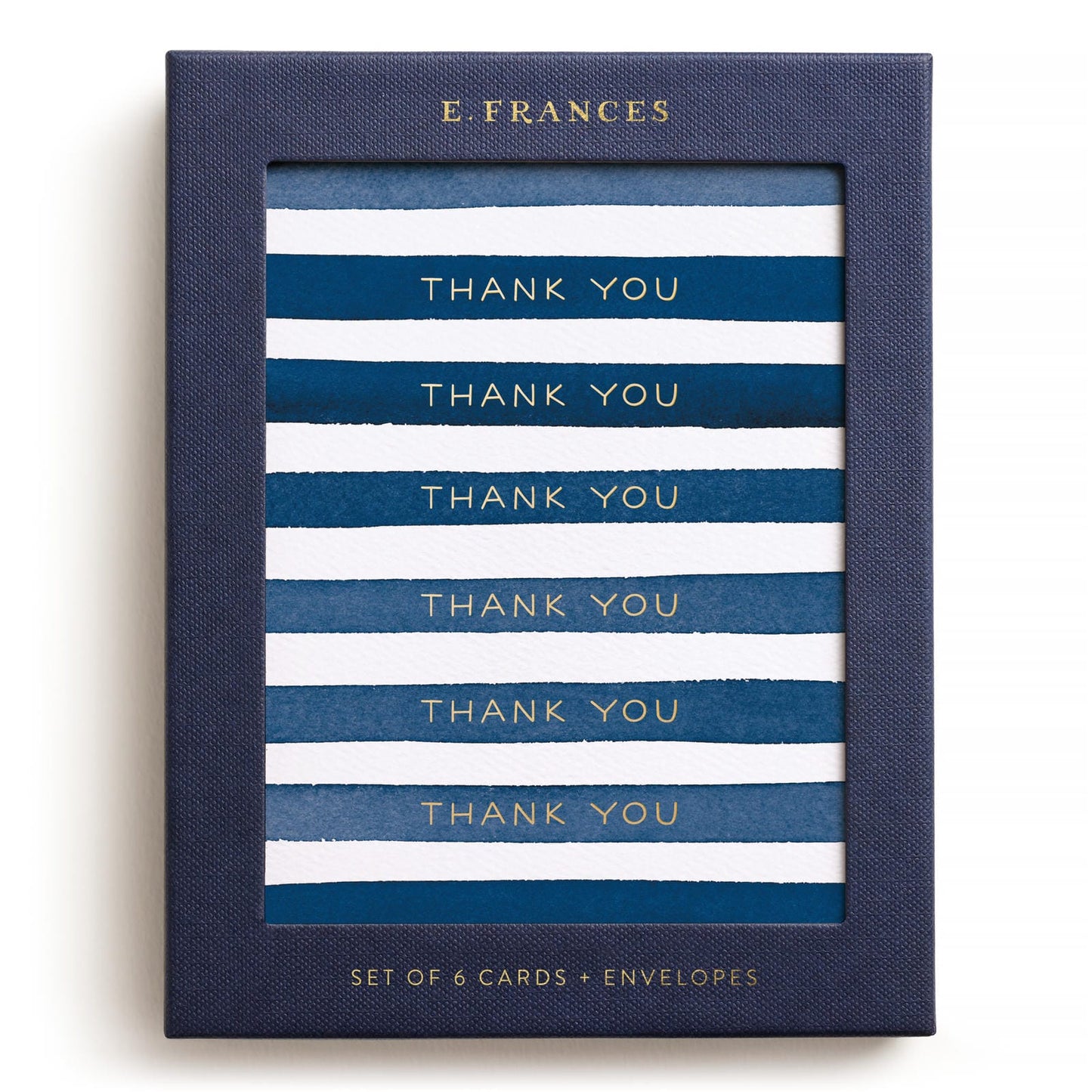 Navy Stripes Thank You Greeting Card