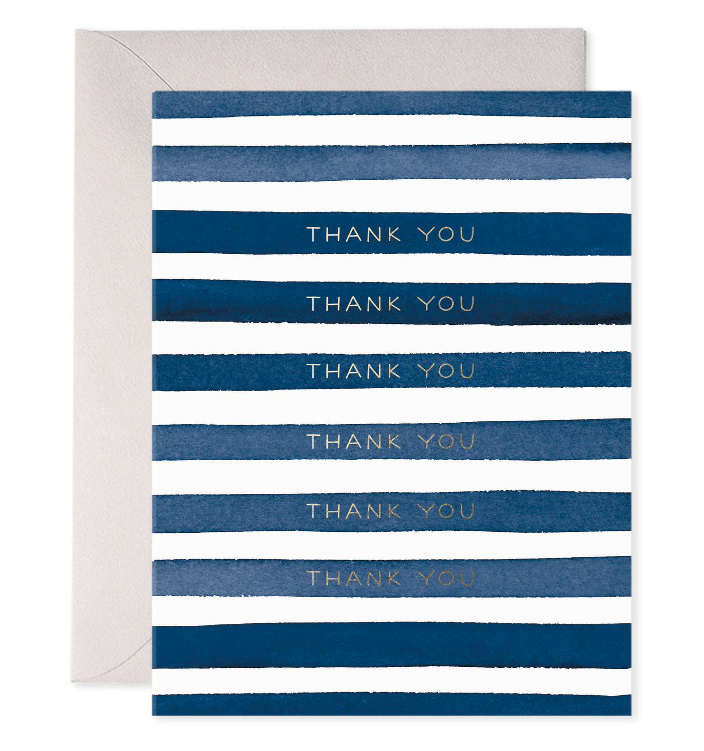 Navy Stripes Thank You Greeting Card