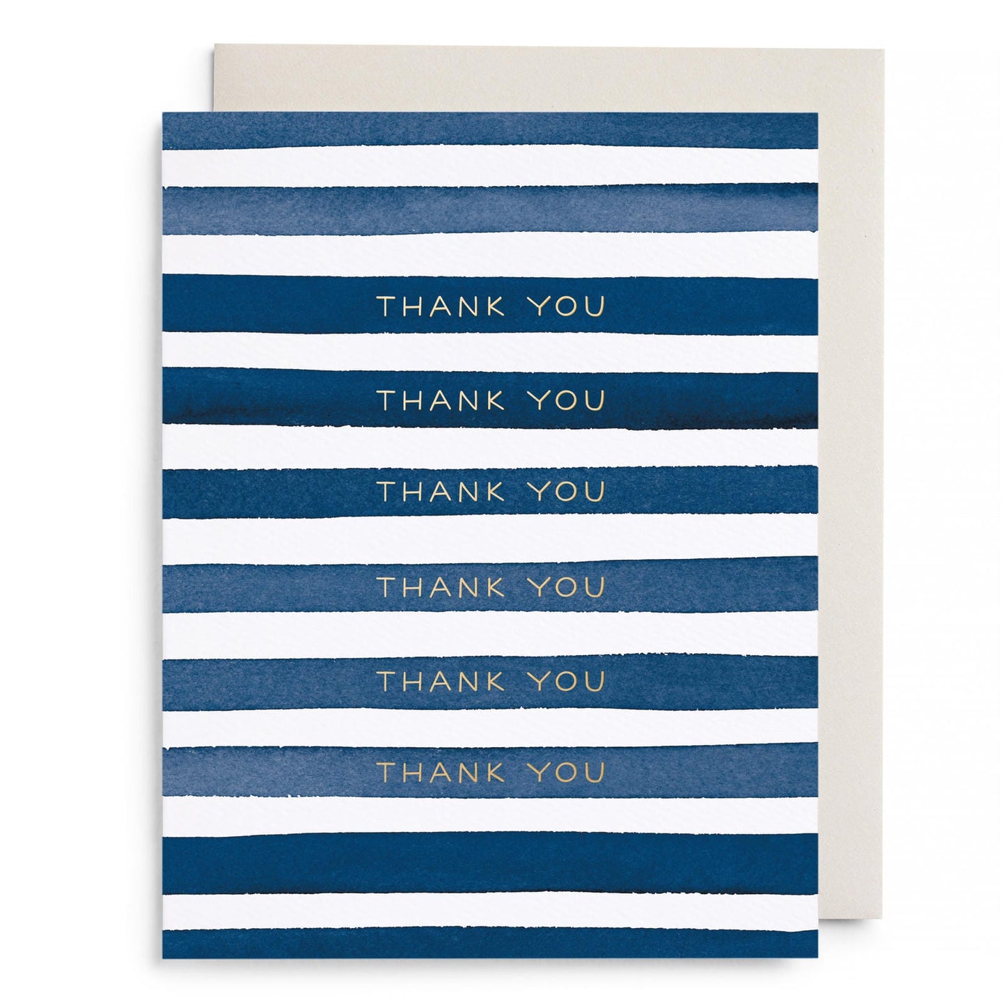 Navy Stripes Thank You Greeting Card