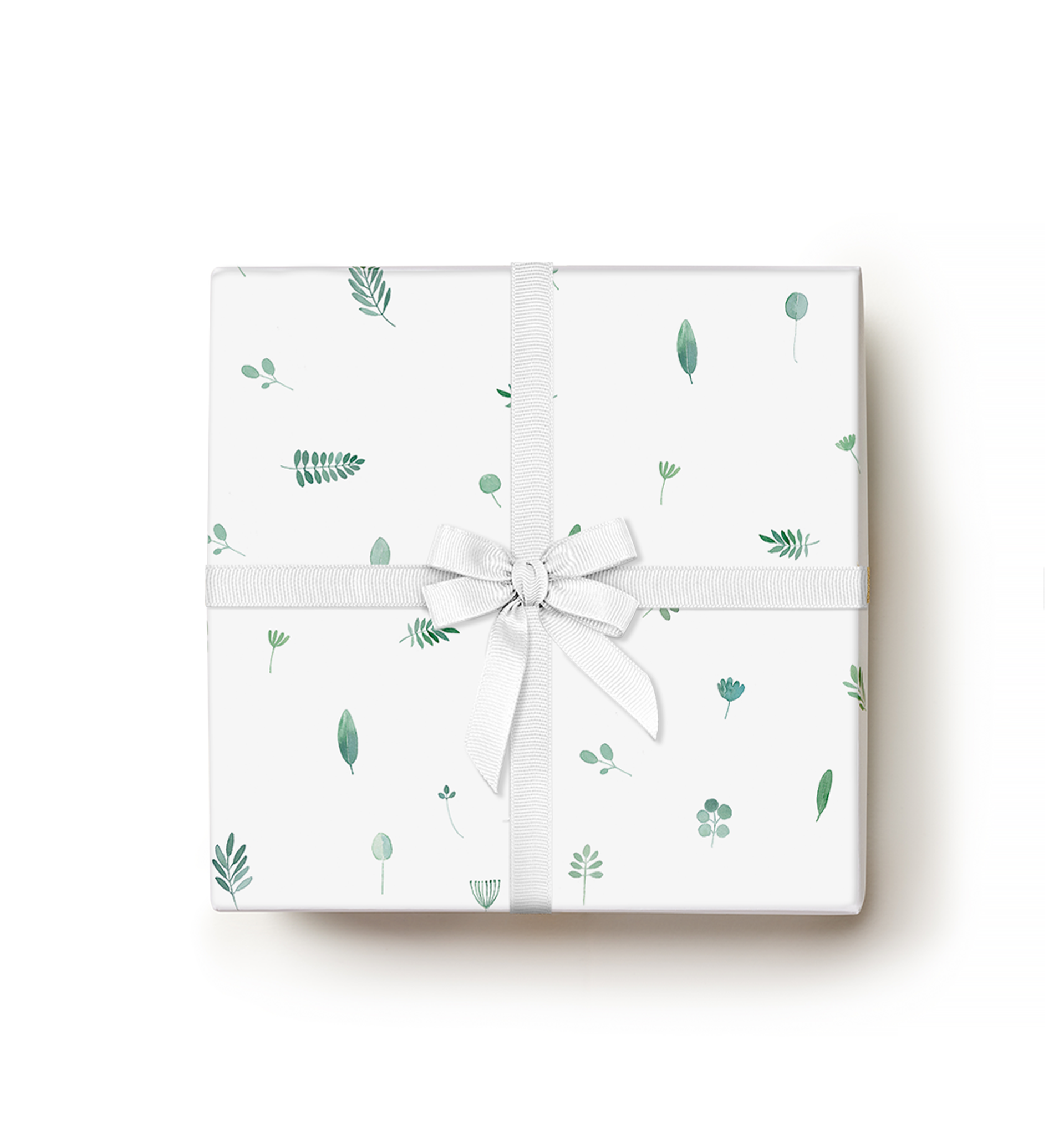 Green And White Vintage Botanical Floral Toile Wrapping Paper