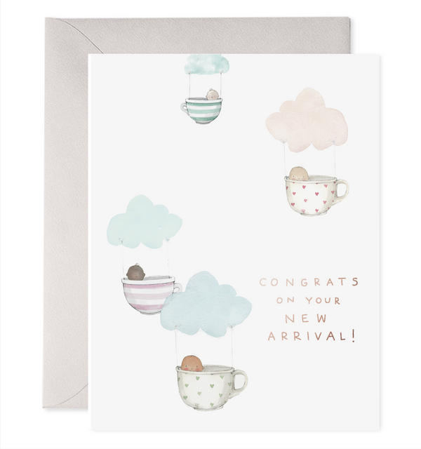 new baby card baby shower card teacup babies