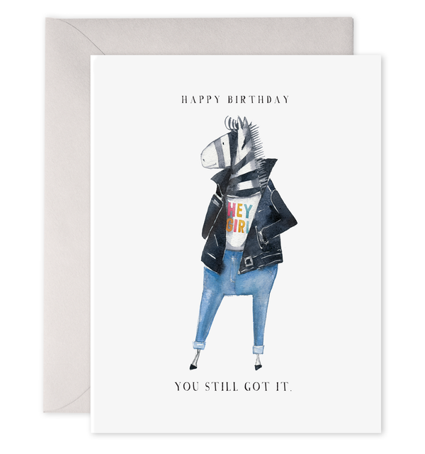 happy birthday you still got it zebra card leather jacket