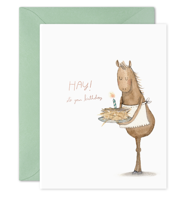 hay cake birthday card horse