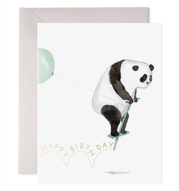 panda party birthday card pogo stick panda bear kids birthday card