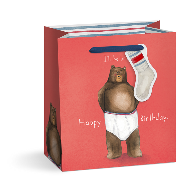 i'll be brief bear gift bag paper birthday