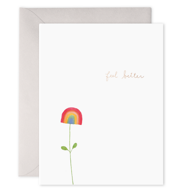 rainbow flower feel better get well card feel better card