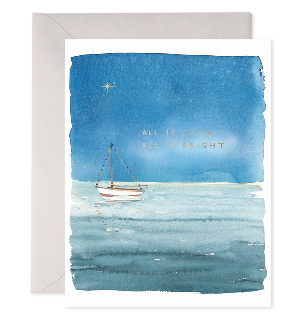 christas cards sailboat all is calm all is bright set box boxed cards sailing