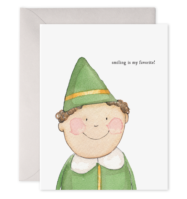 Smiling Buddy Elf Holiday Greeting Card