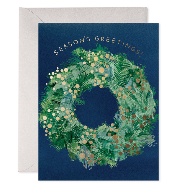 season's greens christmas card boxed cards seasons greetings high end luxe plastic free wreath cards
