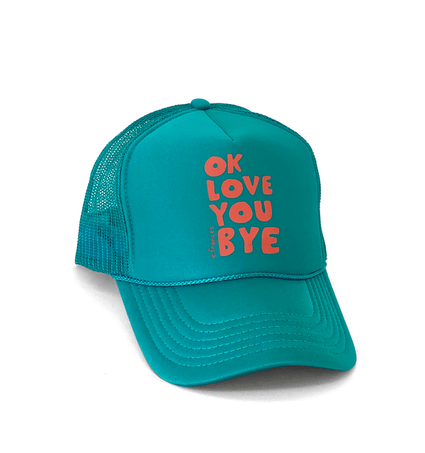 teal green blue trucker hat ok love you bye okloveyoubye orange surfer hat summer hat