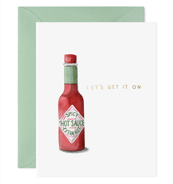 let's get it on hot sauce card anniversary valentine 