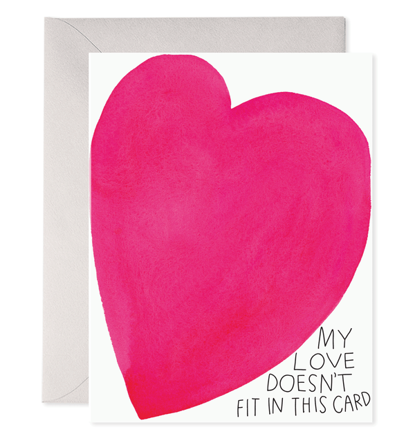 my love doesn't fit in this card huge pink heart for love friendship valentines day bff thank you