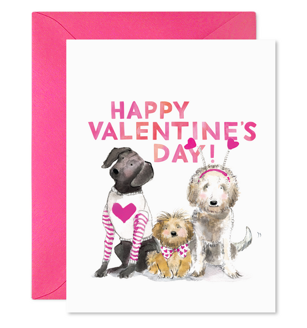 dog valentine black lab terrier poodle doodle cute doggie valentine card