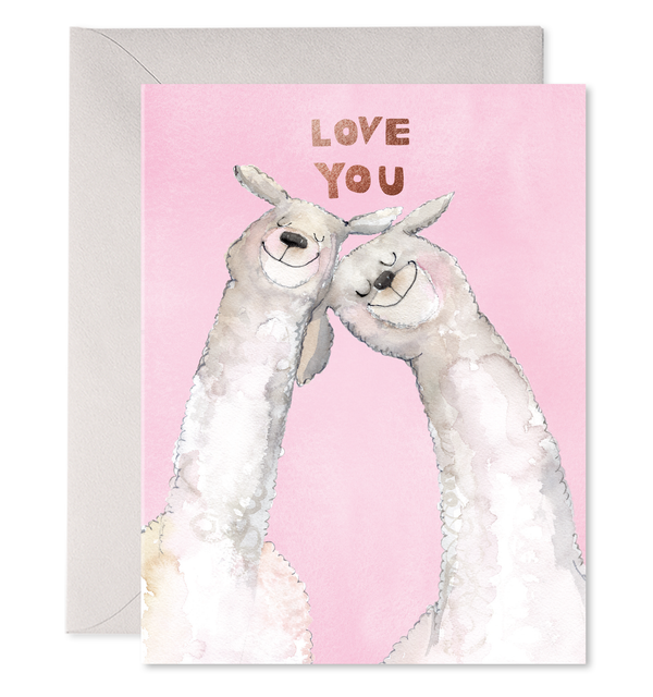 llama love alpaca valentine vday valentine's love you card