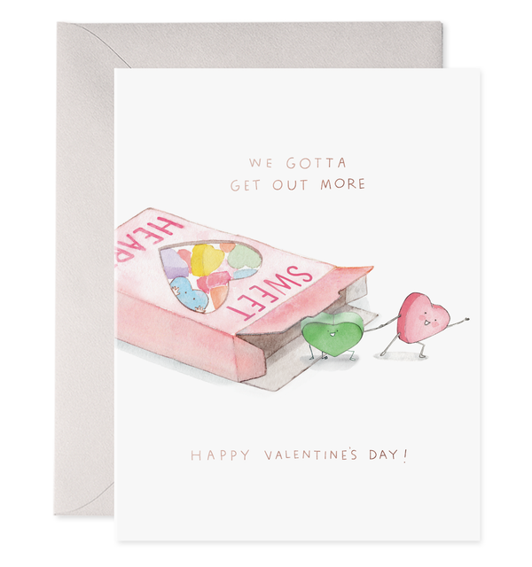 we gotta get out more valentines card for married couple conversation hearts
