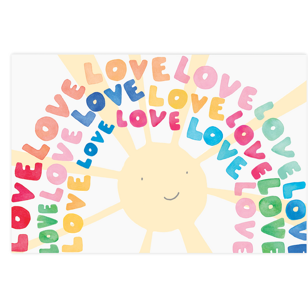 love rainbow postcard thinking of you colorful postcard