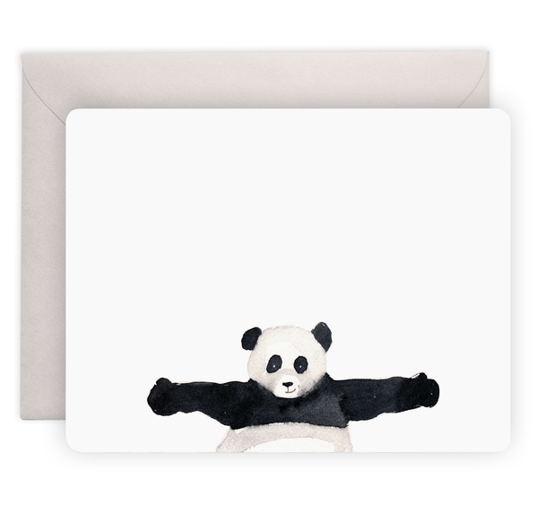 thank you notes flat notes panda hug panda bear stationery stationary social paper notes letter writing