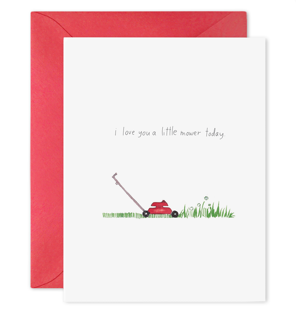 i love you a little mower today dad father's day card lawn mower grass backyard