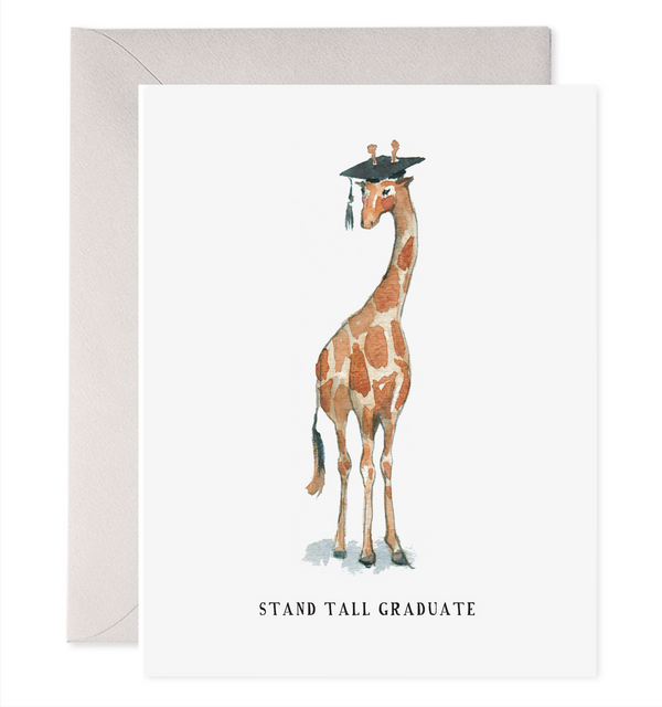 stand tall graduate giraffe card grad