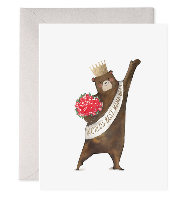 world's best mam bear happy mother's mothers day mom card bear crown sash