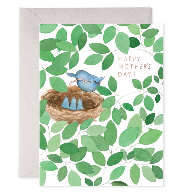happy mother's day card mom bird nest baby birds